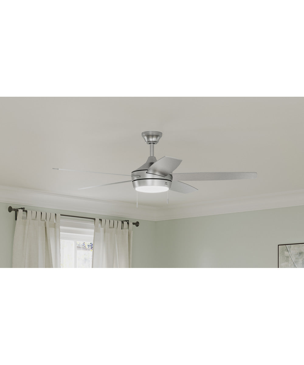 Nolyn V 52 in. 5-Blade Modern LED Ceiling Fan Brushed Nickel