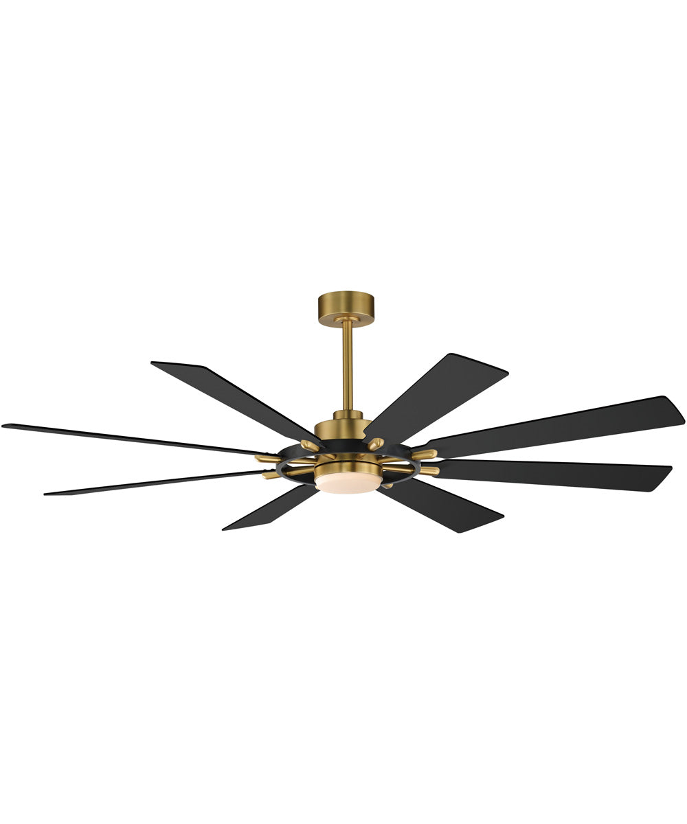 Helm 72 inch Indoor Fan w LED Light Kit Black / Natural Aged Brass