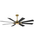Helm 72 inch Indoor Fan w LED Light Kit Black / Natural Aged Brass