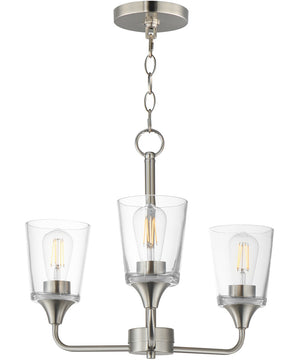 Hudson 3-Light Chandelier Satin Nickel