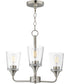 Hudson 3-Light Chandelier Satin Nickel
