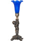 12" High Blue Tiffany Pond Lily Cherub Mini Lamp
