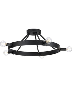 Breckenridge 5-Light Semi-Flush Mount Matte Black