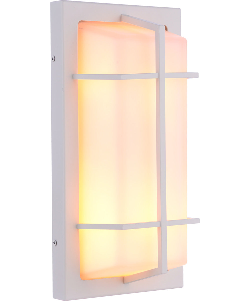 Bulkhead Rectangular 2-Light Outdoor Lighting Textured White
