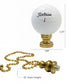 Golf Ball Ceiling Fan Pull, 2.25"h with 12" Polished Brass Chain
