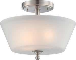 13"W Surrey 2-Light Close-to-Ceiling Brushed Nickel
