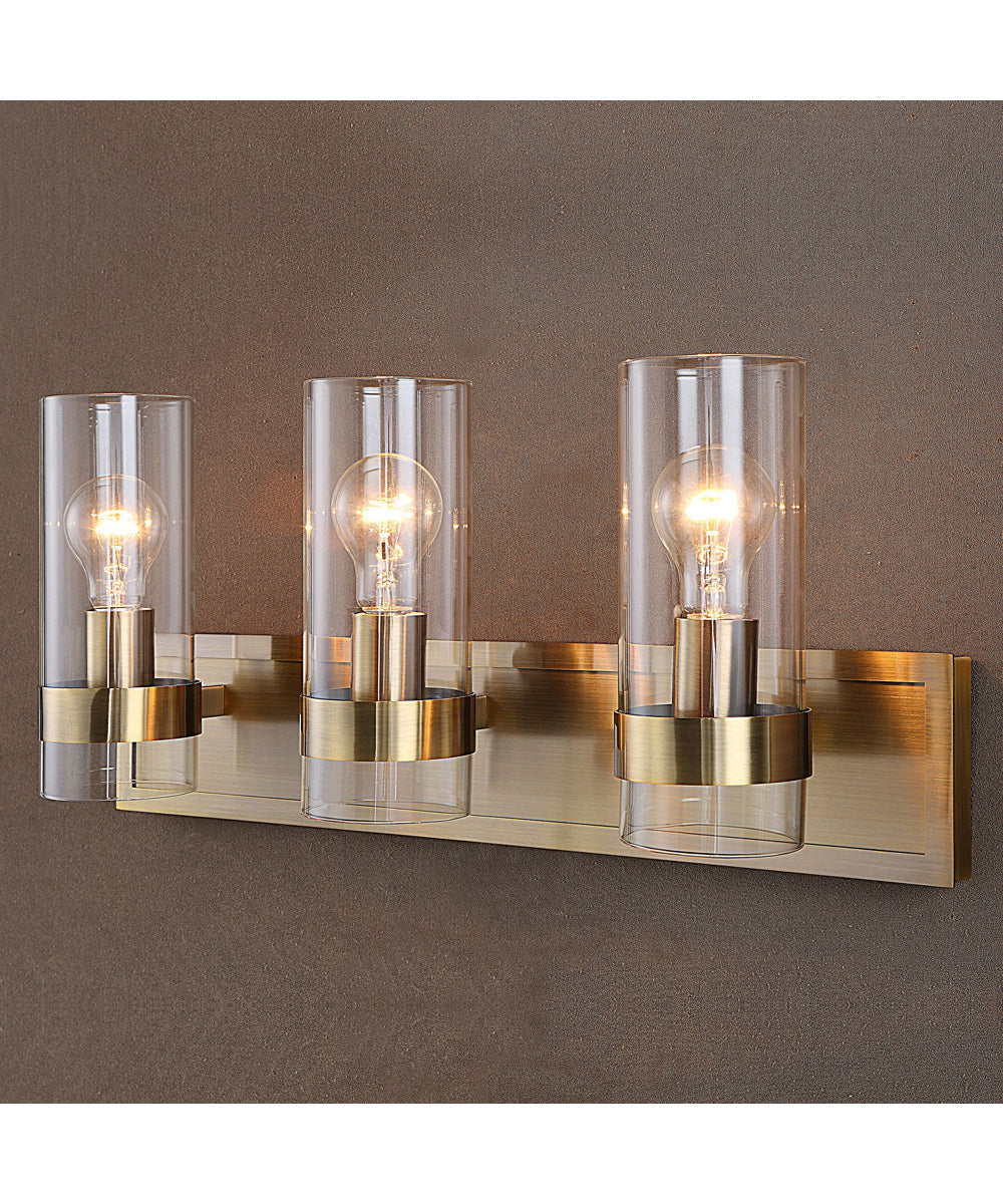 Cardiff Antique Brass 3 Light Vanity