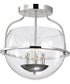 Amado 3-Light Close-to-Ceiling Polished Nickel