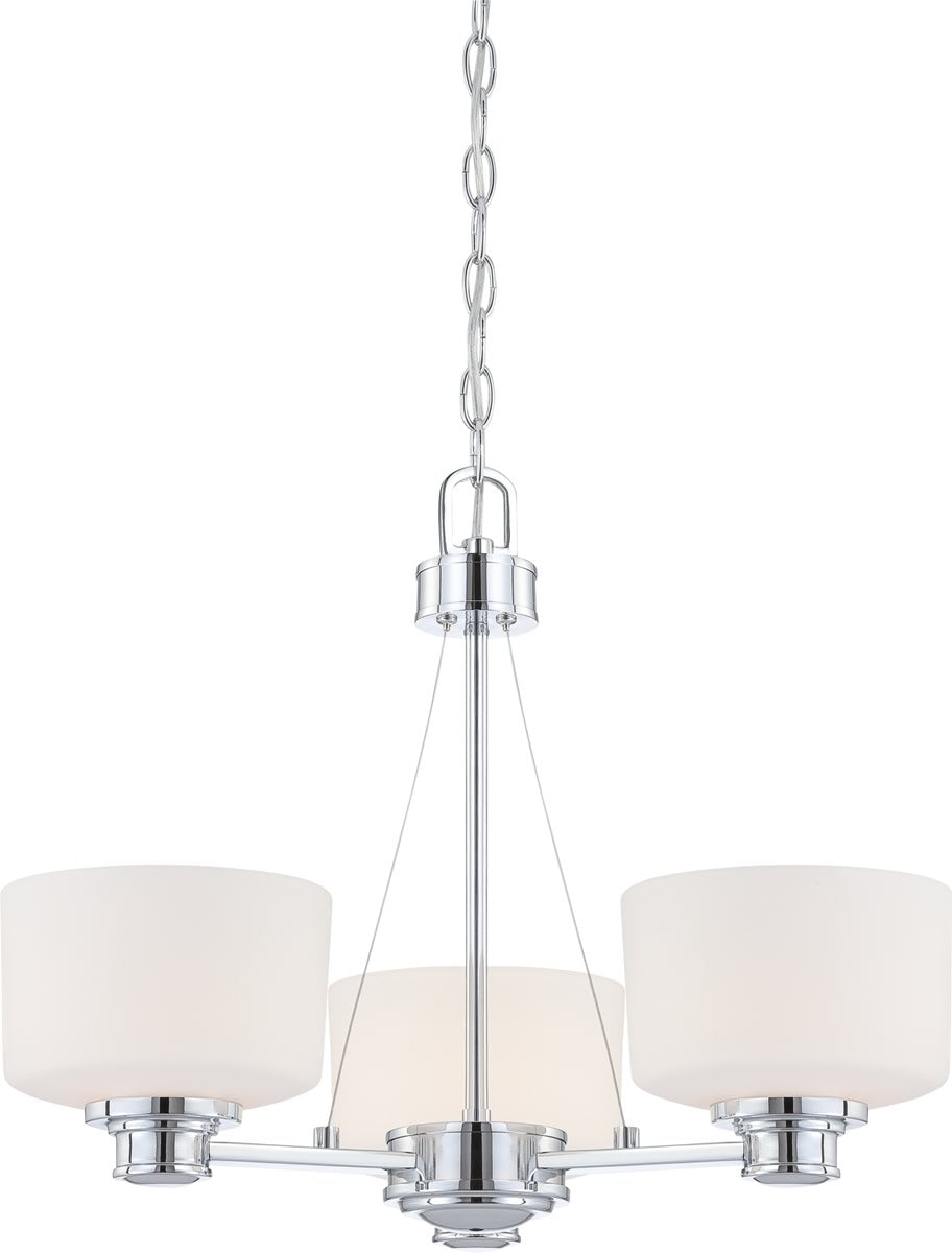 22"W Soho 3-Light Chandelier Polished Chrome
