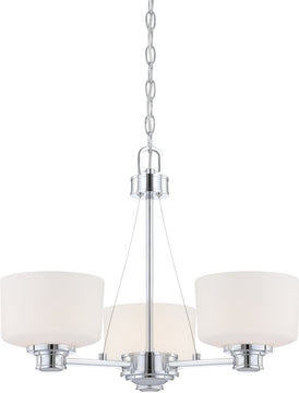 22"W Soho 3-Light Chandelier Polished Chrome