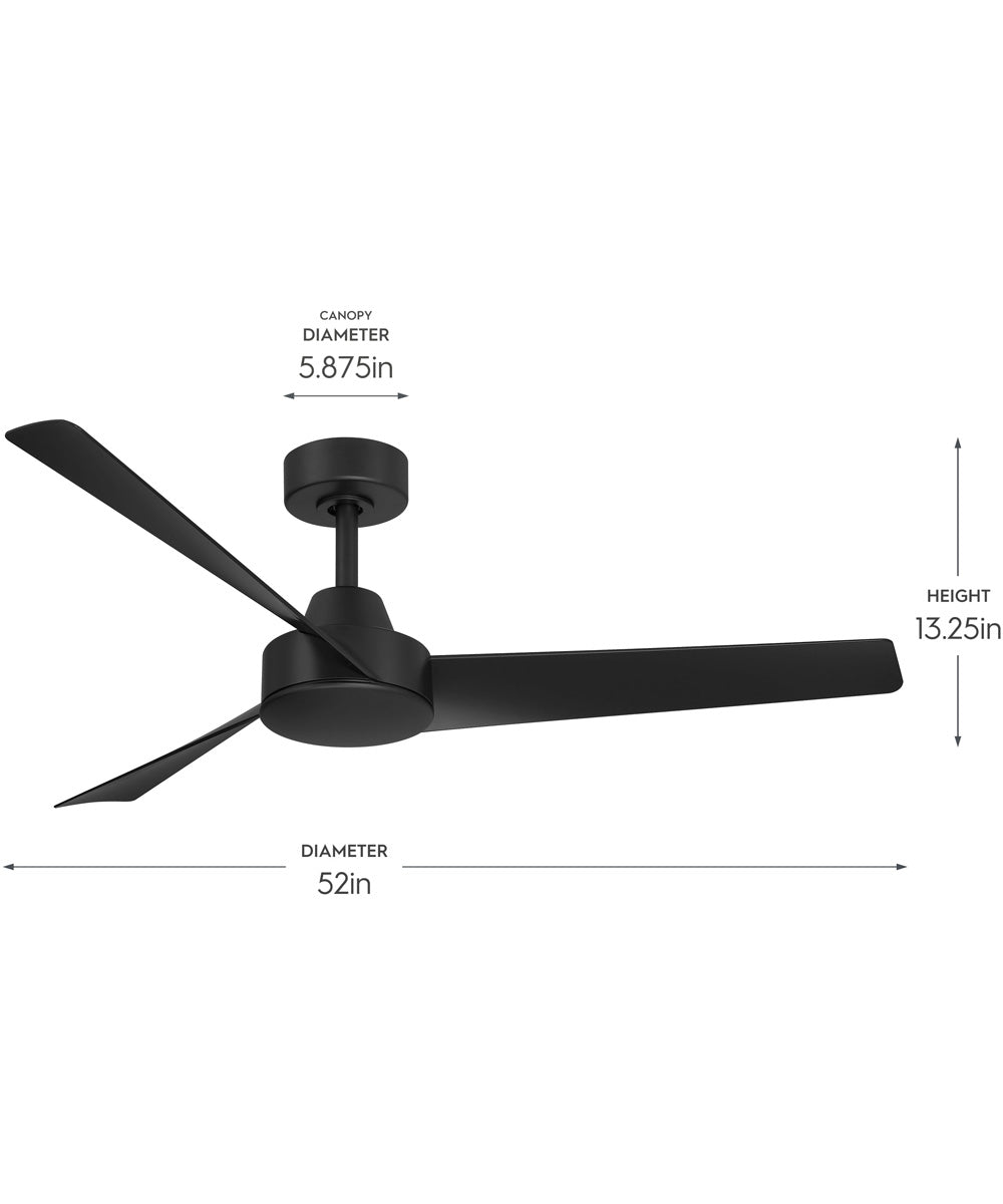 Rizo 52-in. 3-Blade Modern Ceiling Fan Matte Black