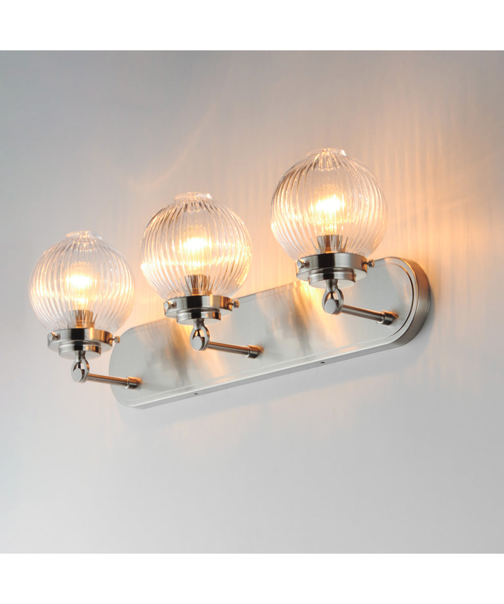 Kasbah 3-Light Bath Vanity Satin Nickel