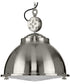 Medal 1-Light Clear Patterned Glass Coastal Pendant Light Brushed Nickel