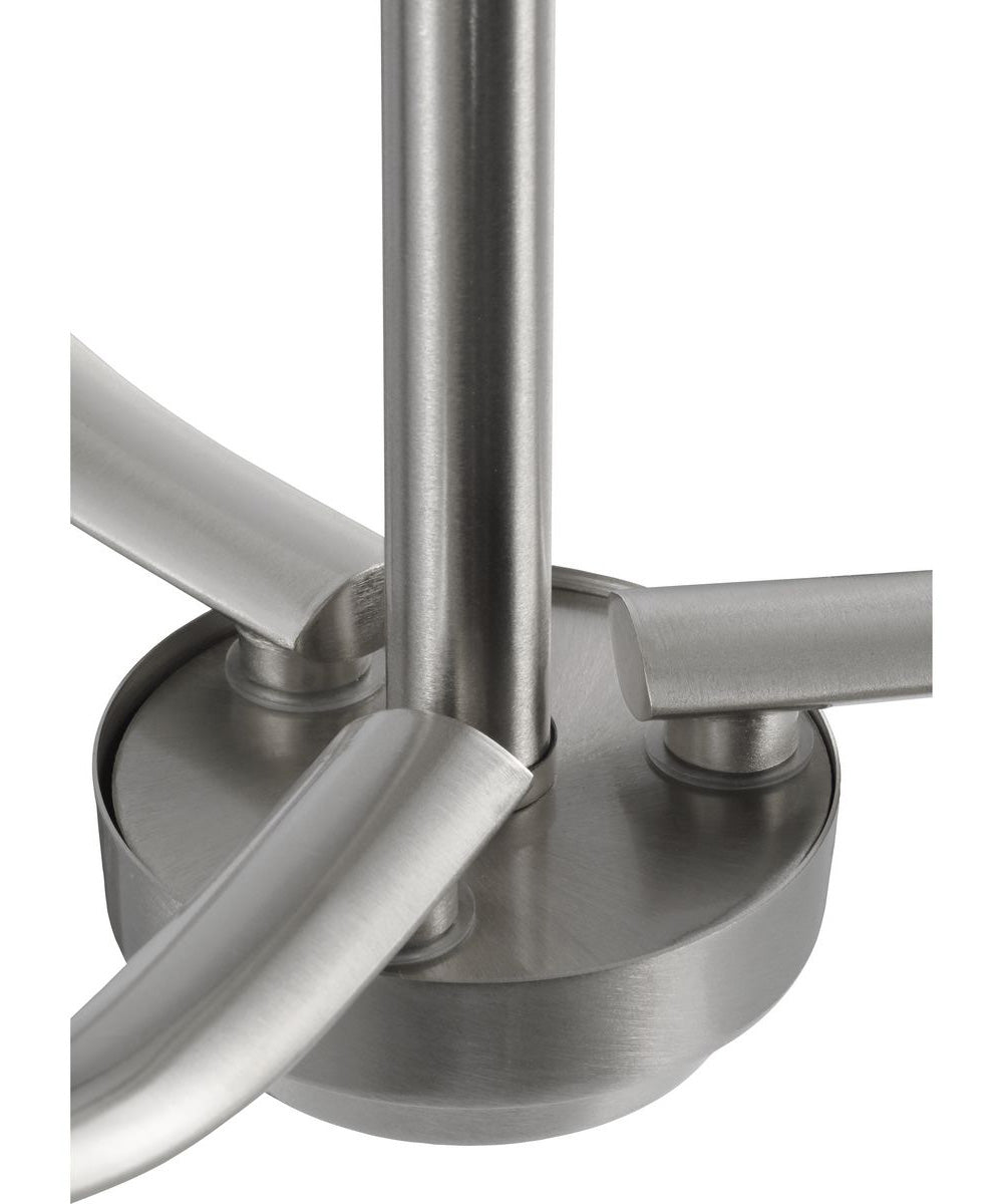 Adley 3-Light Etched White Glass Semi-Flush Convertible Light Brushed Nickel