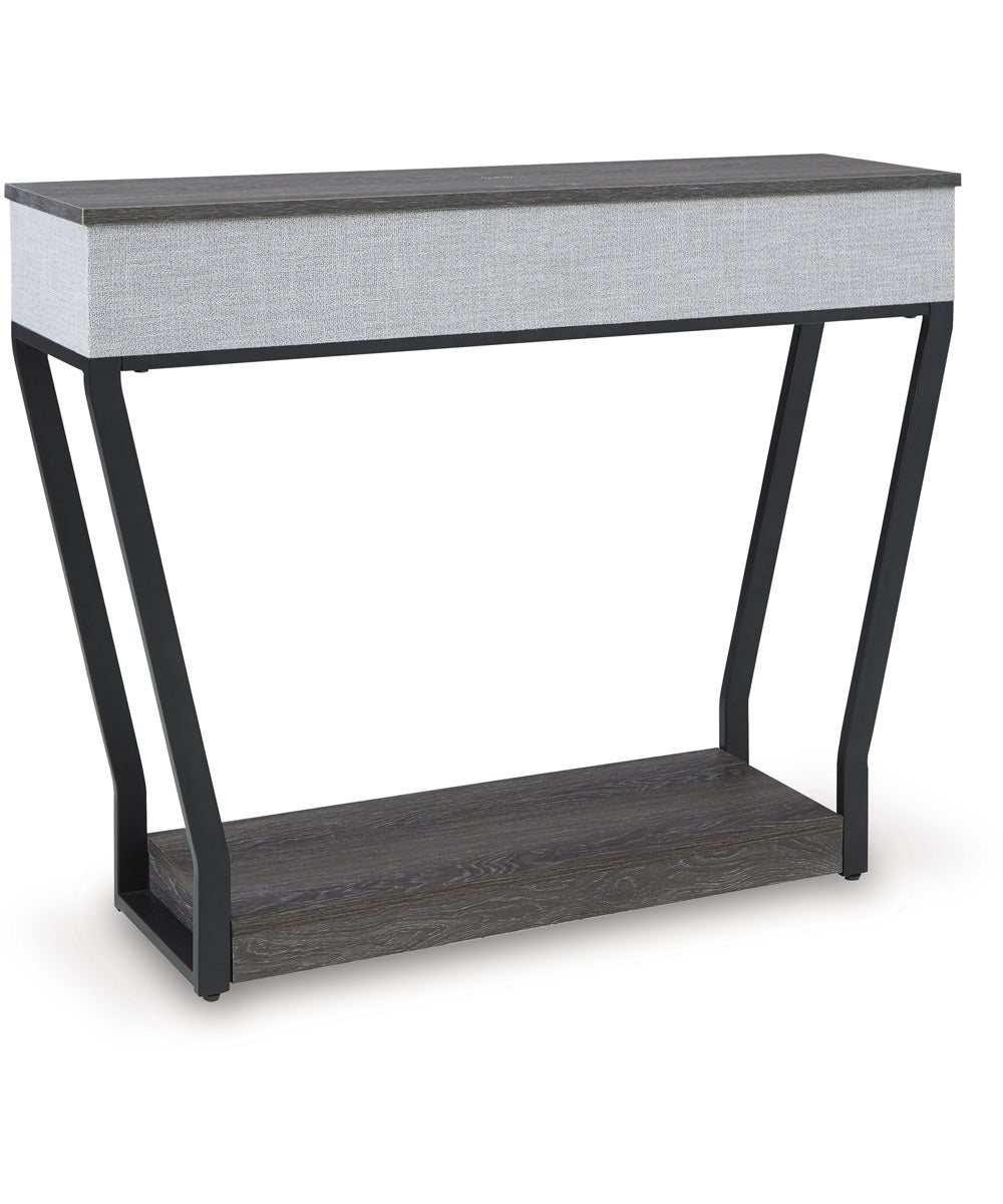 Sethlen Console Sofa Table w/Speaker Gray/Black