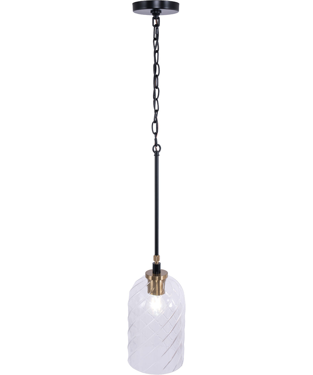 Council 1-Light Lighting Flat Black/Satin Brass