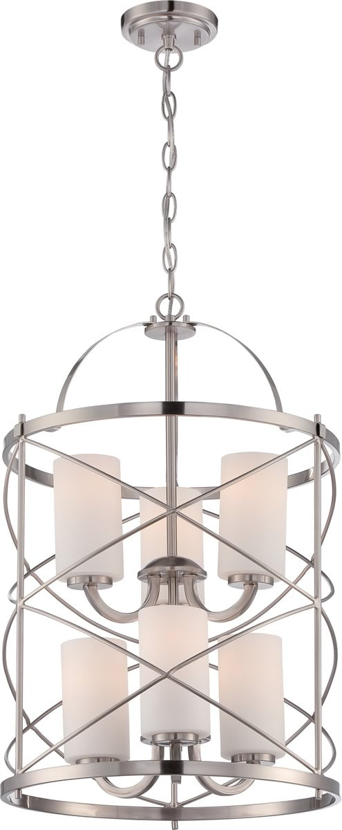 16"W Ginger 6-Light Chandelier Brushed Nickel