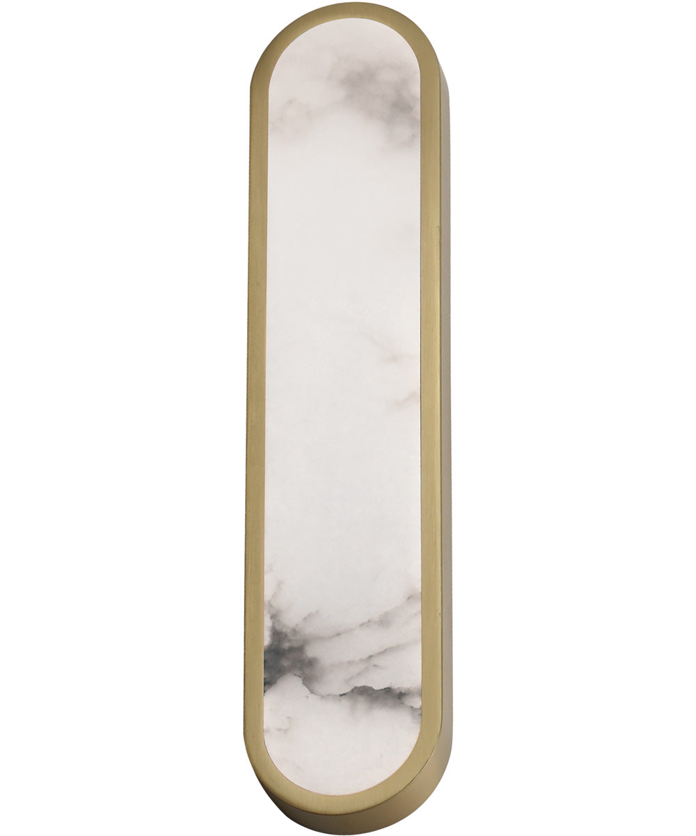 Plinth 24 inch LED  Alabaster Wall Sconce Natural Aged Brass
