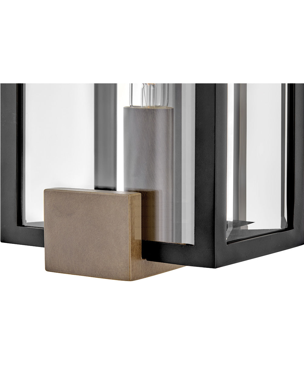 Bergen 1-Light Medium Wall Mount Lantern in Black