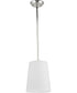 Clarion 1-Light Etched White Pendant P500429 Polished Nickel