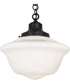 16" Wide Revival Schoolhouse W/Traditional Globe Pendant