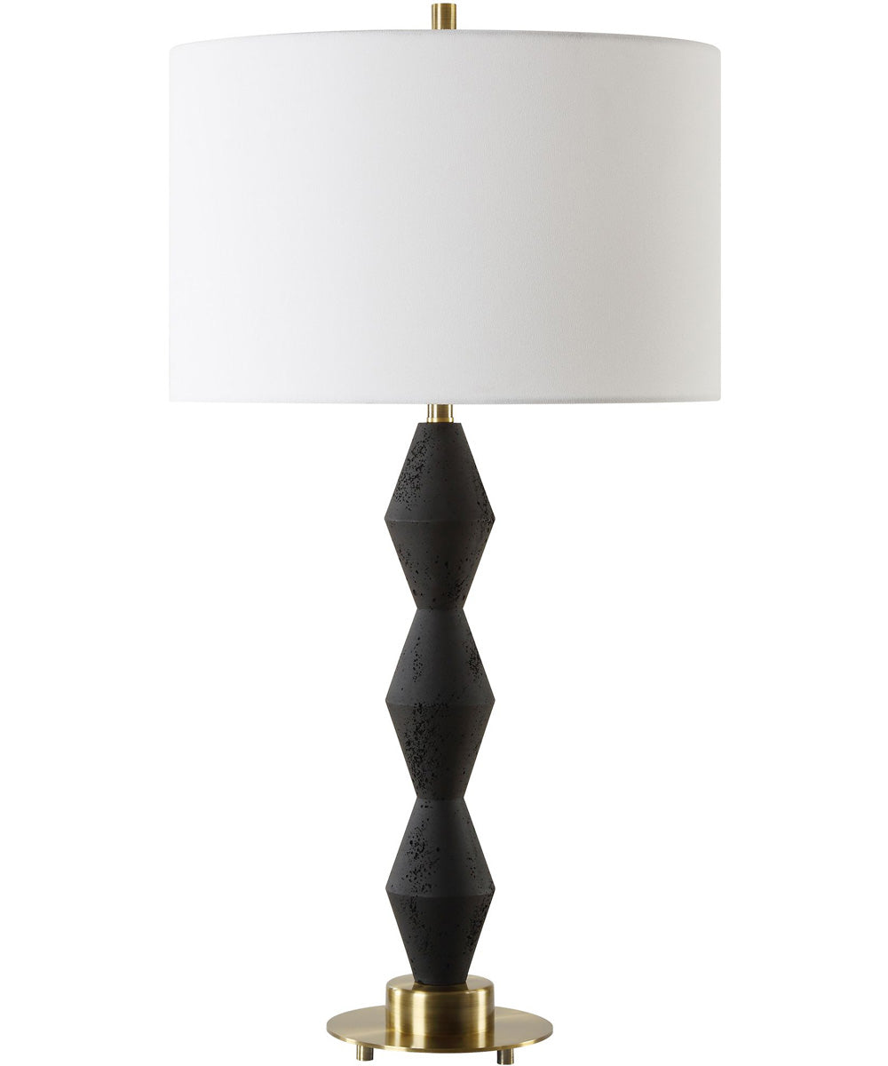 Threefold Black Stone Table Lamp