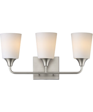 Hudson 3-Light Bath Vanity Satin Nickel