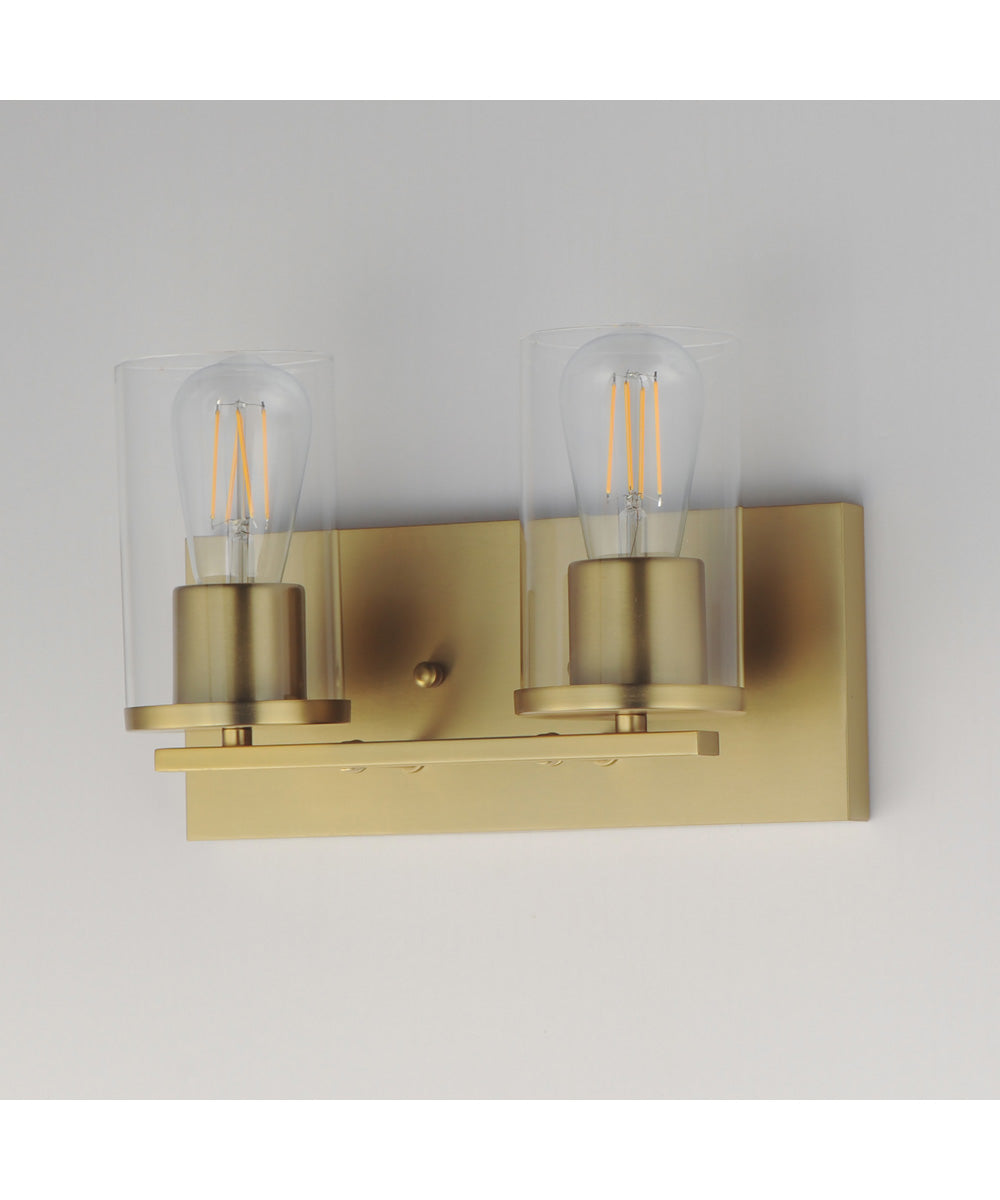 Lateral 2-Light Bath Vanity Satin Brass