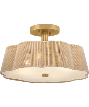 Sasha 4-Light Medium Semi-Flush Mount in Lacquered Brass