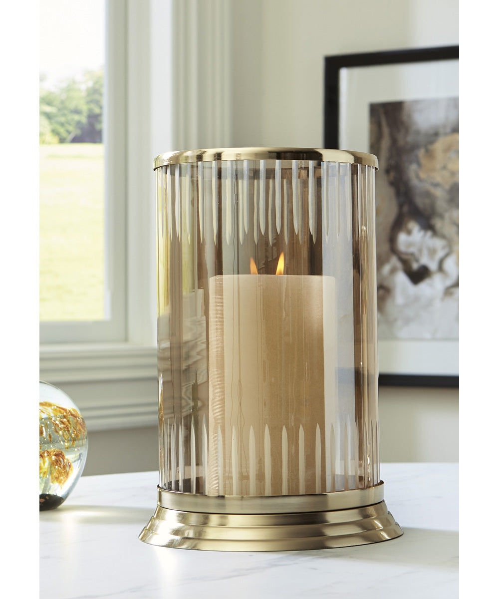 Aavinson Candle Holder Amber/Gold