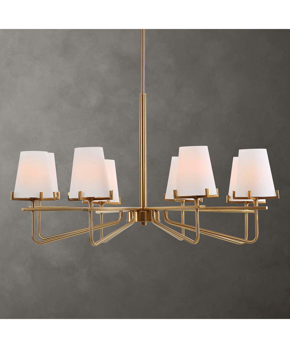 Lassen 8 Light Brass Chandelier
