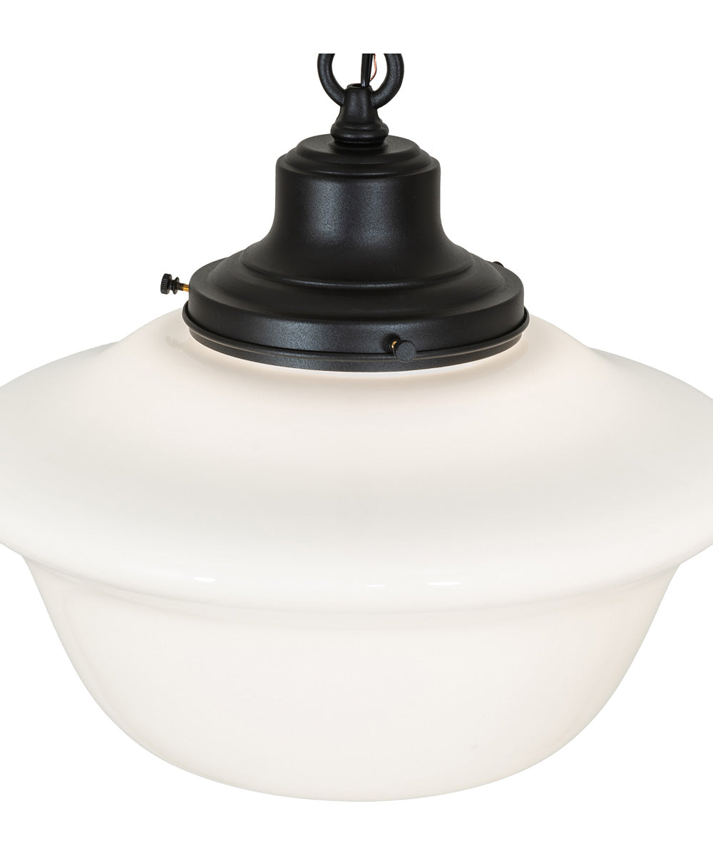 16" Wide Revival Schoolhouse W/Traditional Globe Pendant