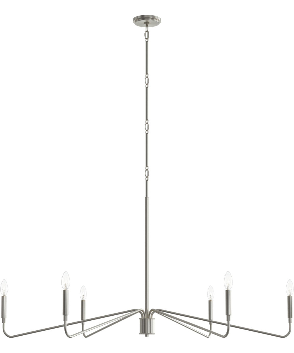 Pilar Extra Large 6-Light Chandelier Brushed Nickel