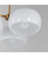 Glazed 3-Light Chandelier White/Natural Aged Brass