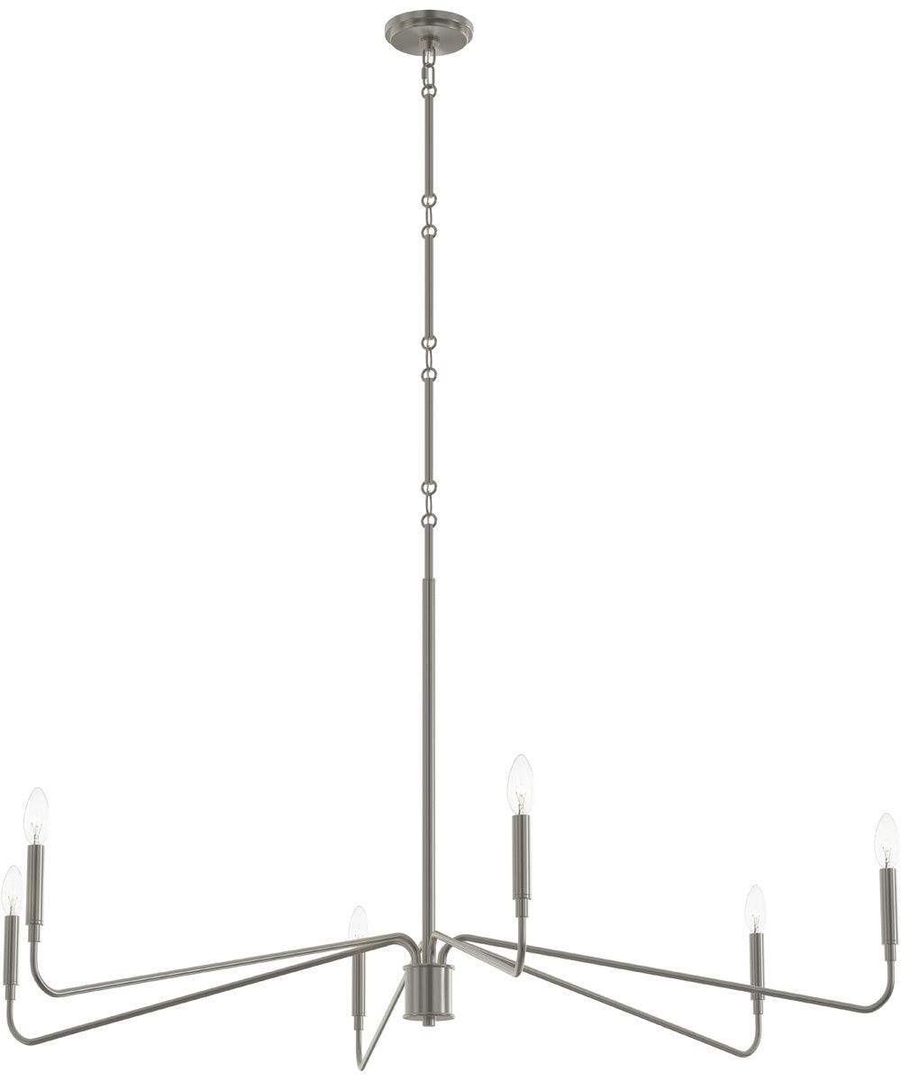 Pilar Extra Large 6-Light Chandelier Brushed Nickel