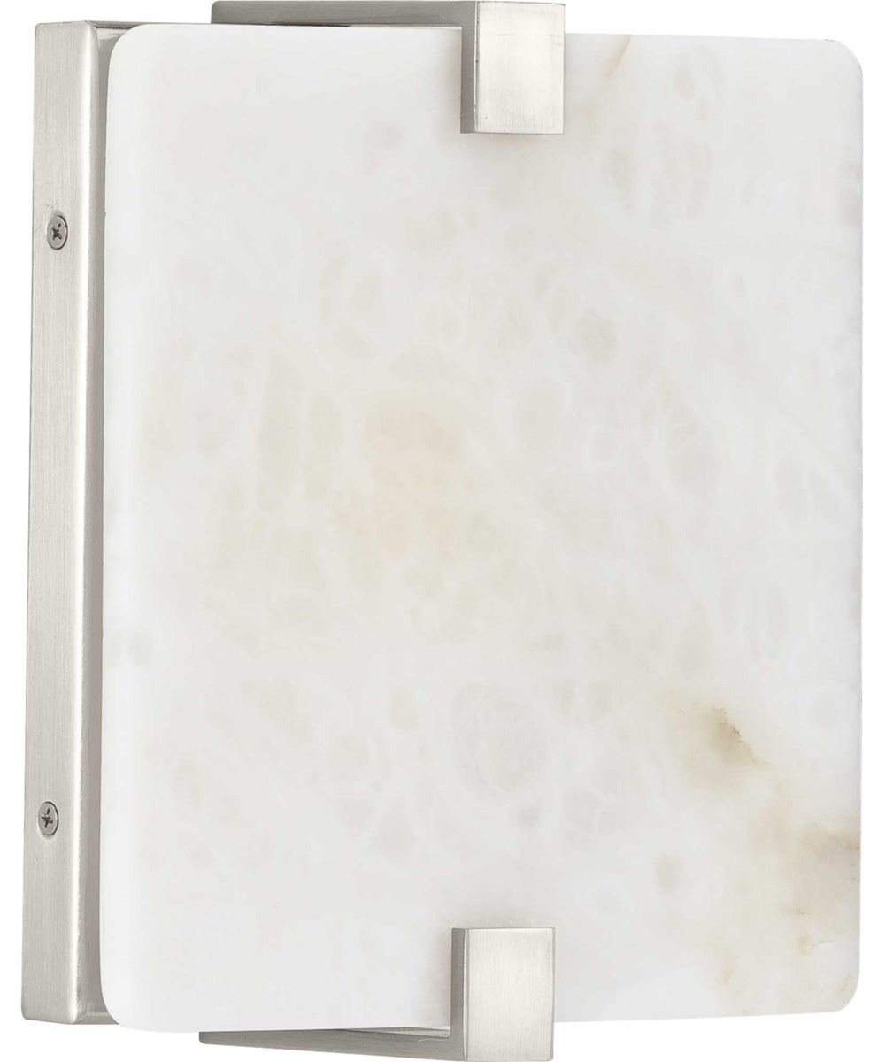 LED Alabaster Stone ADA Wall Sconce Brushed Nickel