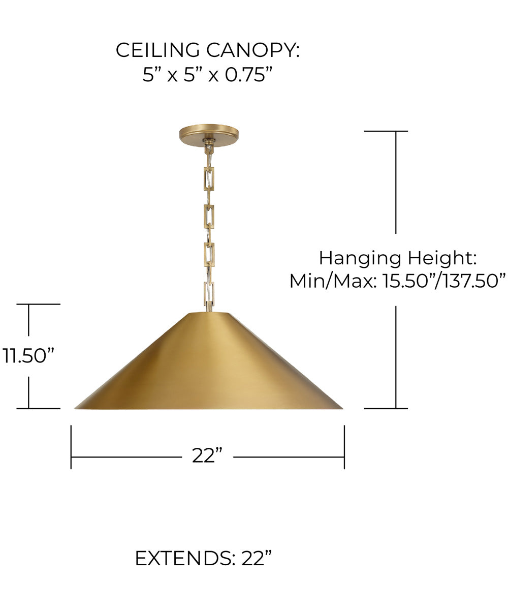 Avery 1-Light Pendant Aged Brass