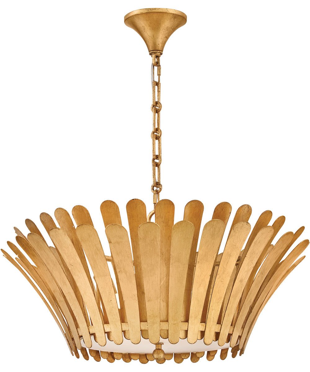 Reina 3-Light Medium Tapered Chandelier in Distressed Brass