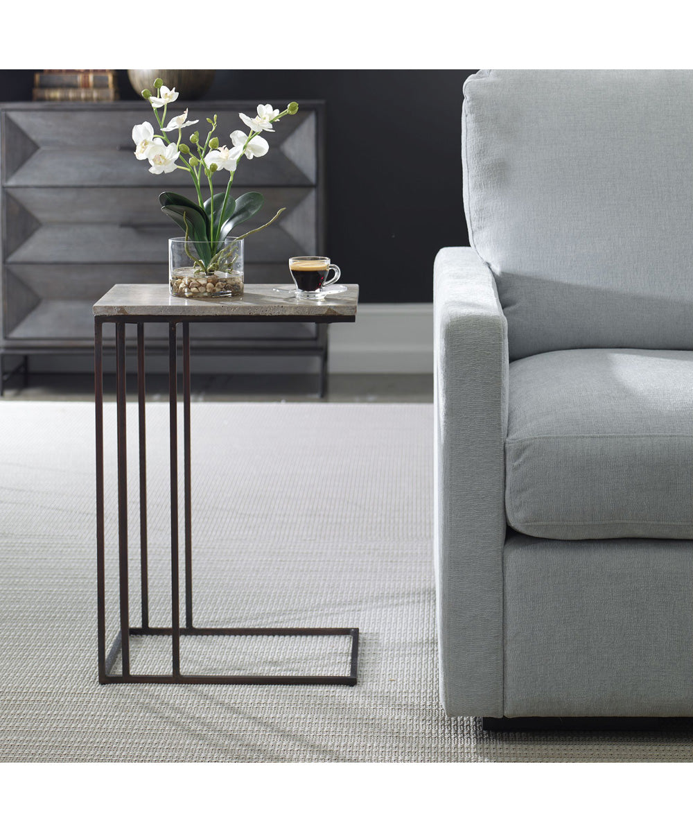 Theodore Travertine Accent Table