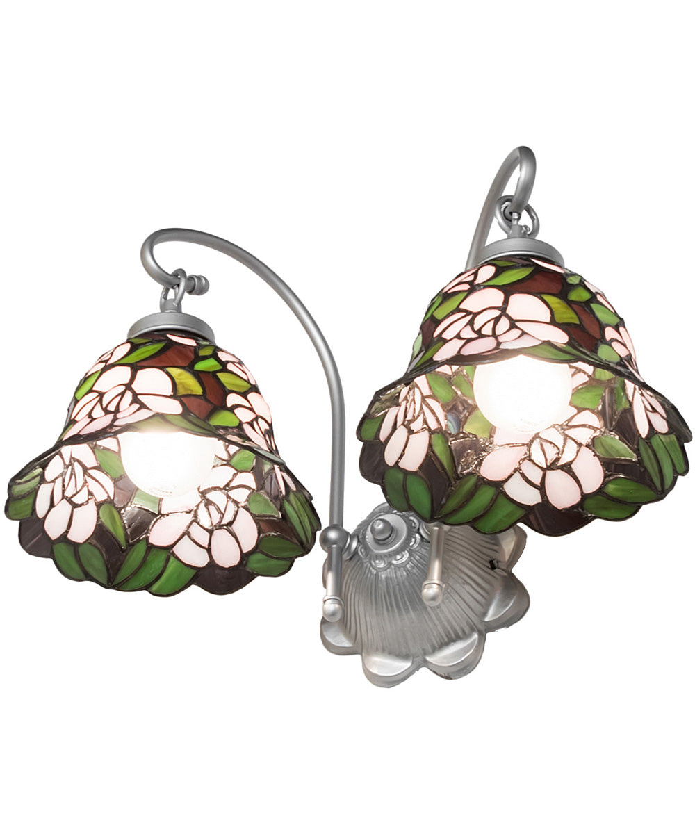 18" Wide Begonia 2 Light Wall Sconce