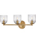 Ava 3-Light Medium Three Light Vanity in Lacquered Brass