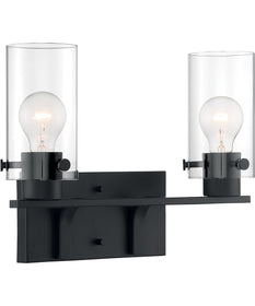 15"W Sommerset 2-Light Vanity & Wall Matte Black