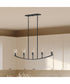 Jheni 5-Light Linear Chandelier with Clear Glass Shades Matte Black
