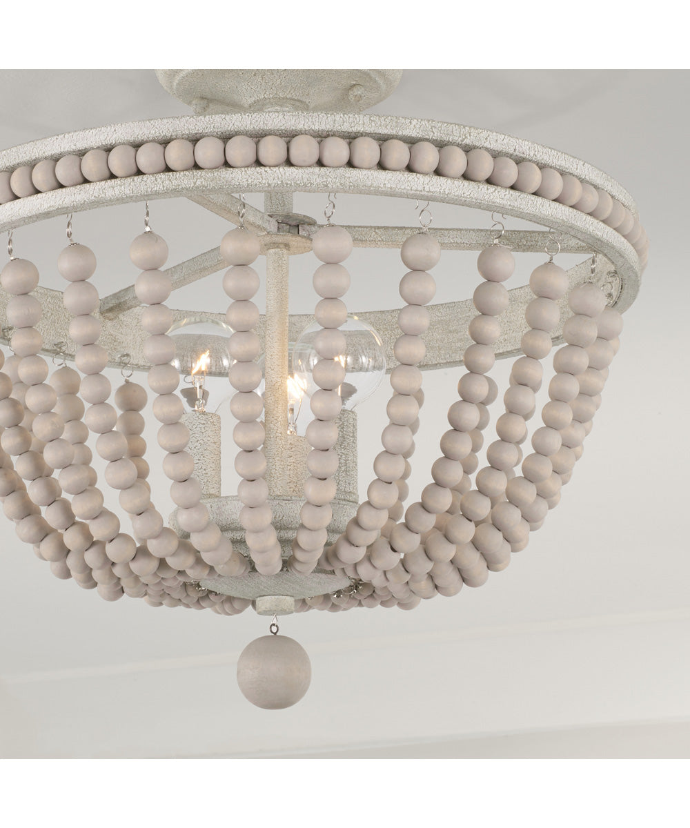 Handley 3-Light Semi-Flush Sand Dollar