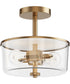 Fuller 2-Light Semi Flush/Pendant Convertible Natural Aged Brass