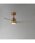 Woodwind 52 inch Solid Wood Blade Fan w LED Light Kit Natural Aged Brass