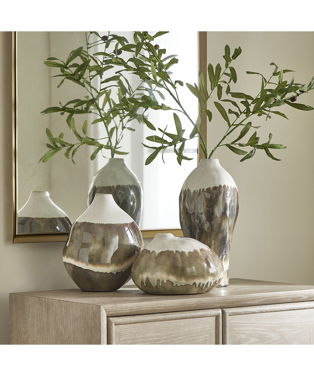 Earthflow Glazed Outdoor Vases Set of 3