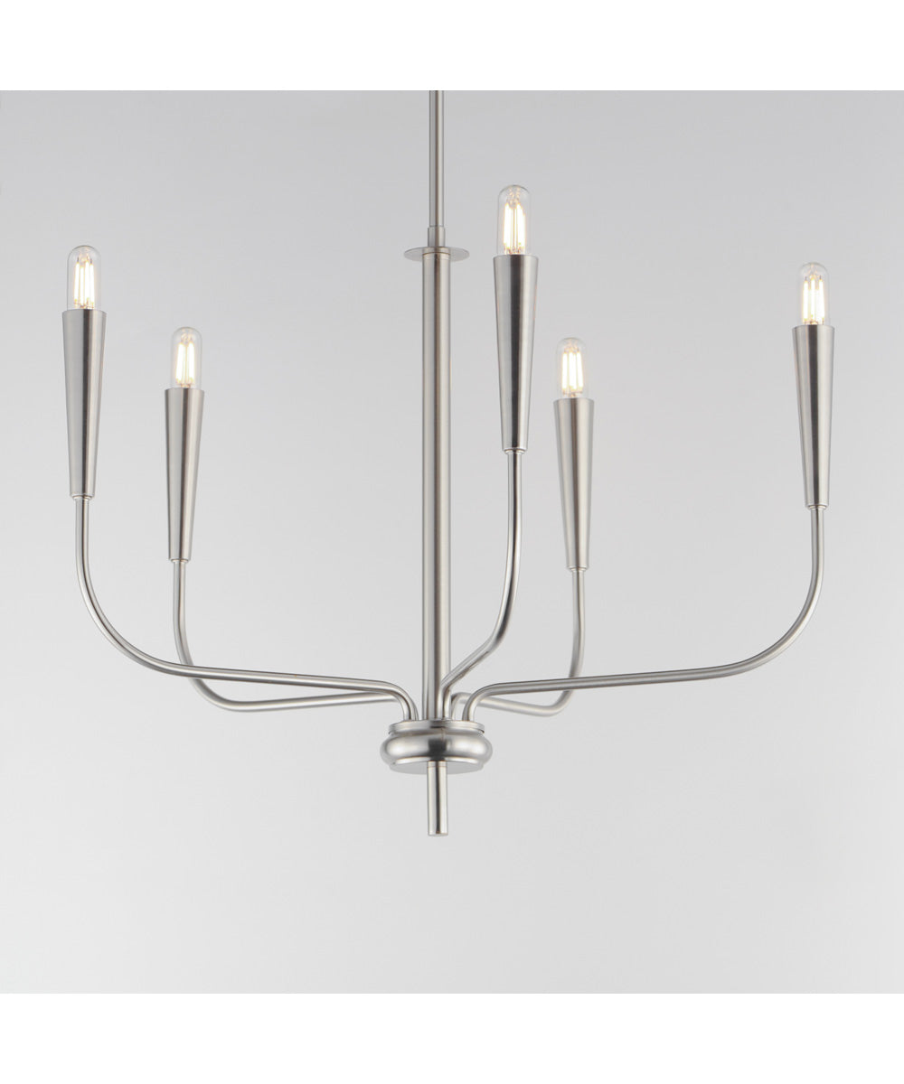 Vela 5-Light Chandelier Satin Nickel