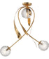 Firenze 3-Light Flush Mount Gold Leaf