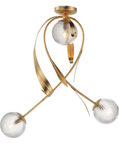 Firenze 3-Light Flush Mount Gold Leaf